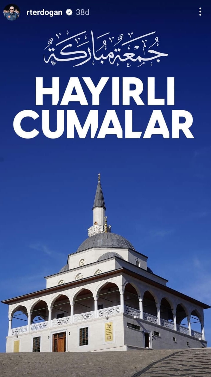 Erdoğan erişim engeli getirilen Instagram'dan seslendi: Hayırlı Cumalar