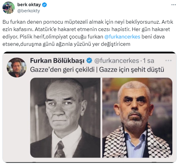 Berk Oktay'dan Furkan Bölükbaşı'na sert tepki! 'Ağzınla yüzünü yer değiştireceğim' - Resim : 2